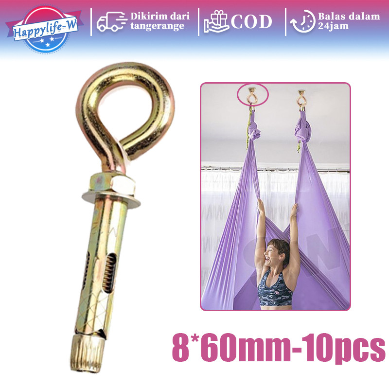 10pcs Baut Hook Eye Dynabolt M8x60 Dynabolt Gantung Sleeve Anchor Anti Karat Dynabolt Hook