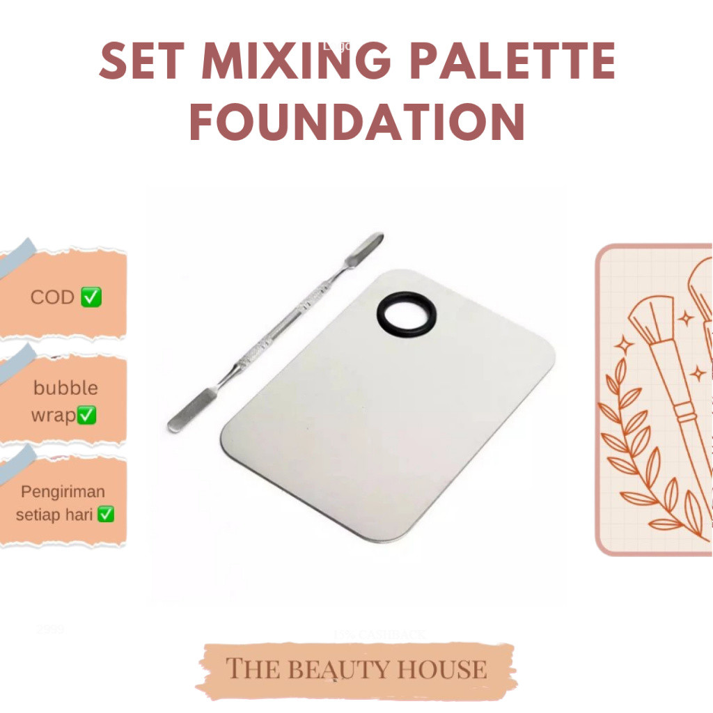 Set Mixing Palette Foundation Make Up Stainless Tools