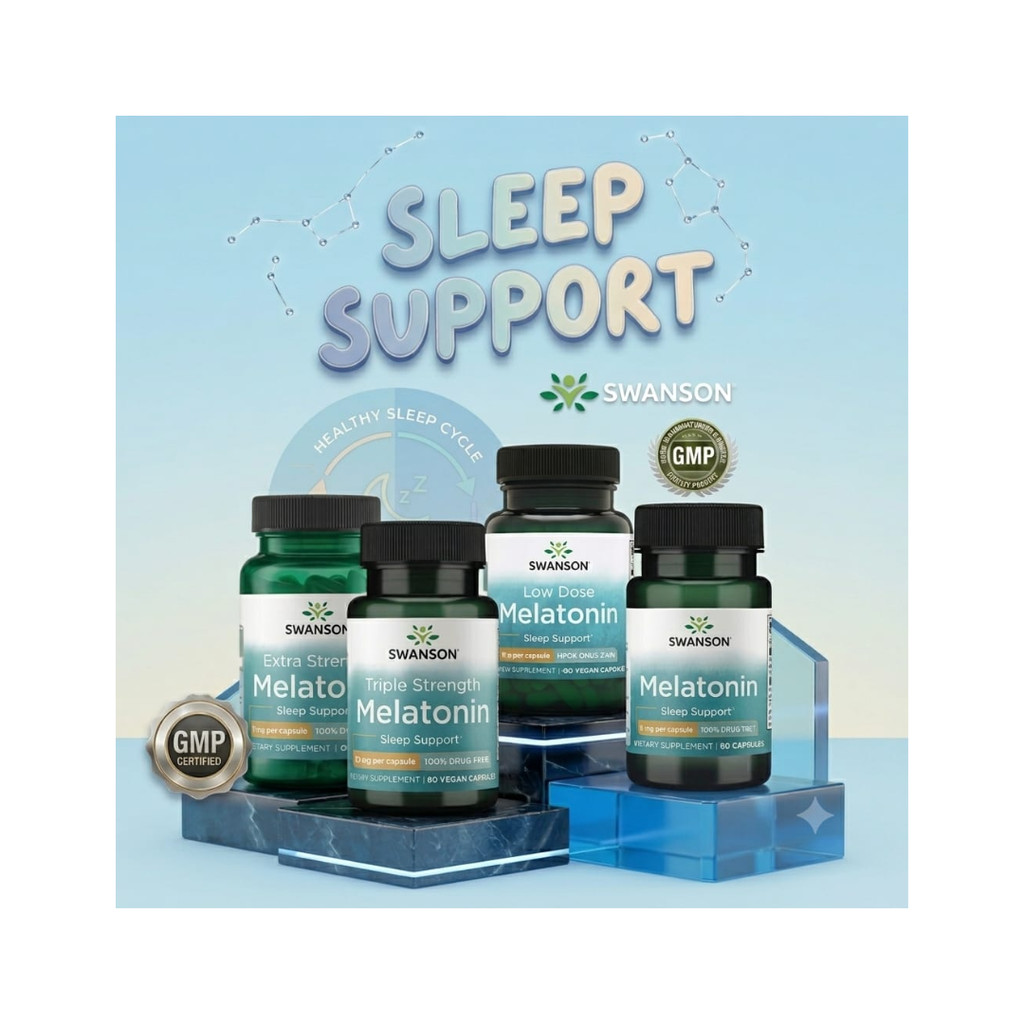 Swanson Melatonin & Melatonin Triple Strength Original USA