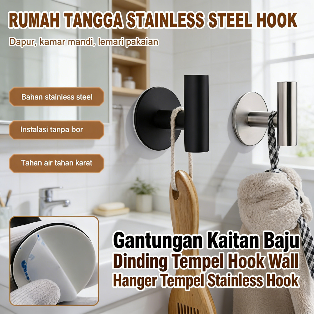Kamar Mandi Baju Lem Kuat Baju Baja Dinding Kreatif Rak