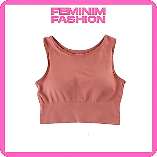 FF Tank Top Crop Sport Yoga Olahraga Pakaian Wanita Tank Top Model Crop Murah BR458