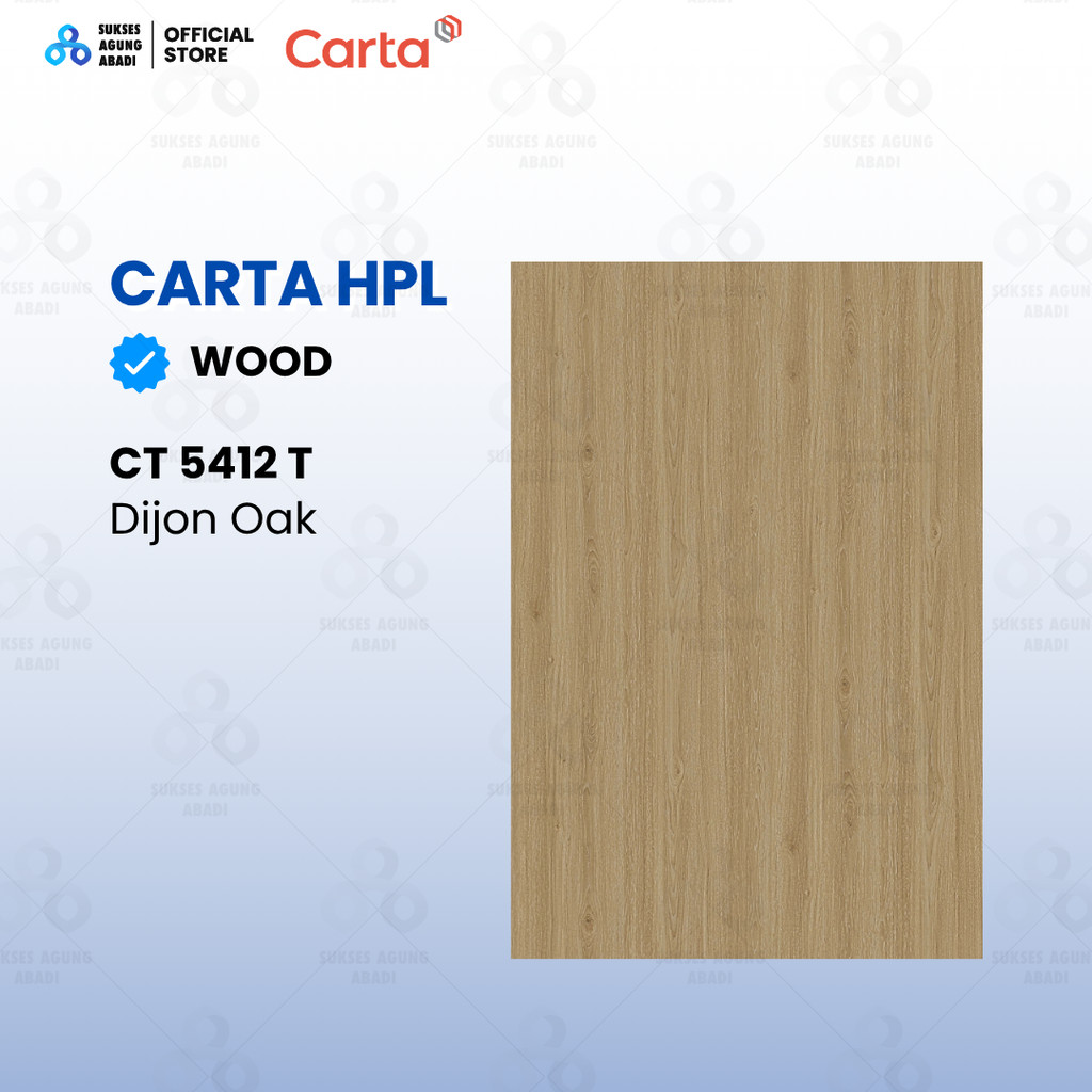 HPL CARTA CT 5412 T - Dijon Oak - Pelapis Furnitur Motif Kayu Oak Premium