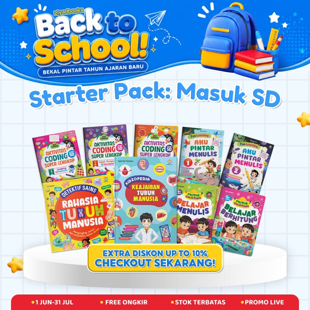 Starter Pack Masuk SD Lengkap - Buku Persiapan SD Anak Usia 5-7 Tahun - Belajar Membaca Menulis Berh