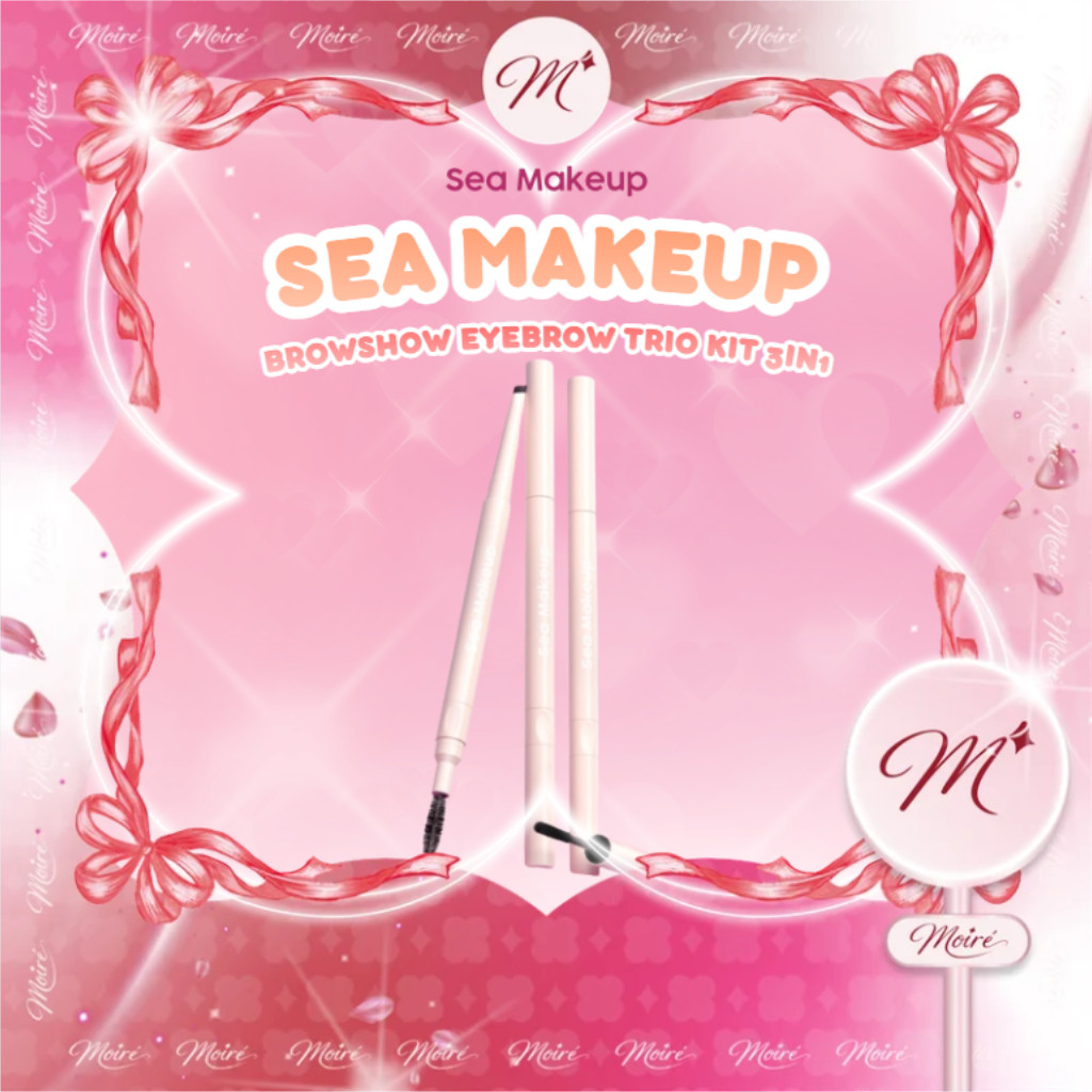 Sea Makeup Browshow Eyebrow Trio Kit 3in1 Pensil Alis Segitiga Spoolie Browcara Kuas Alis Eyebrow