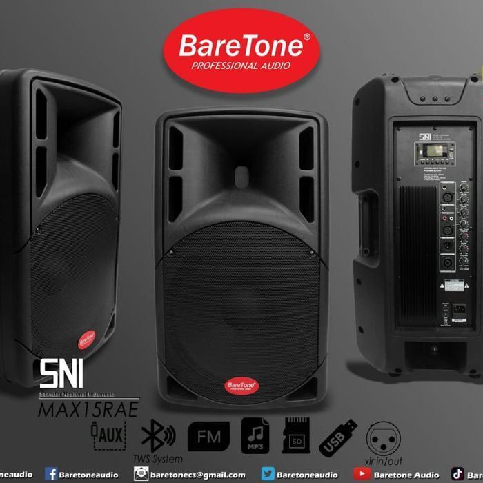 SPEAKER AKTIF BARETONE 15 INCH MAX15RAE SPEAKER BARETONE ORIGINAL 2PCS
