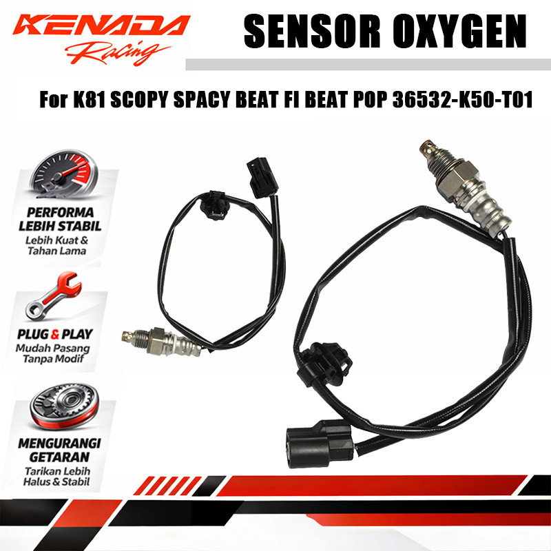 Sensor Oksigen Sensor O2 Knalpot Kabel Soket 36532-K50-T01 Untuk BeAT POP eSP K61 2014-2019 BeAT Spo