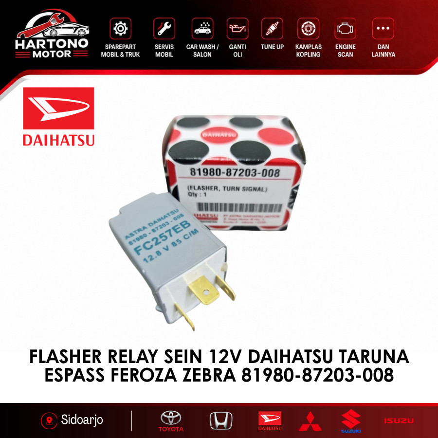 FLASHER RELAY SEIN 12V ASLI DAIHATSU TARUNA ESPASS FEROZA ZEBRA 81980-87203-008