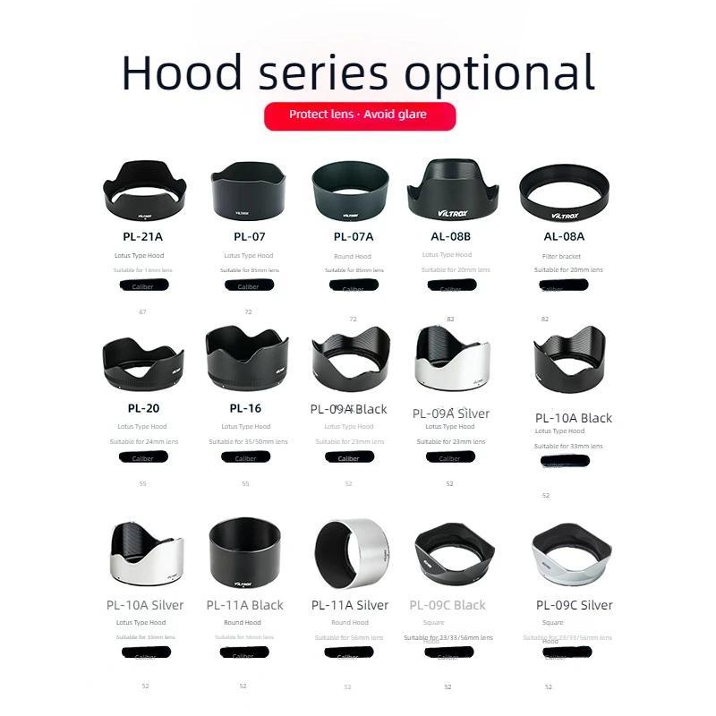 Viltrox Original Camera Lens Hood for 23mm 24mm 33mm 56mm 13mm 85mm Fujifilm X Sony E Mount Nikon Z 