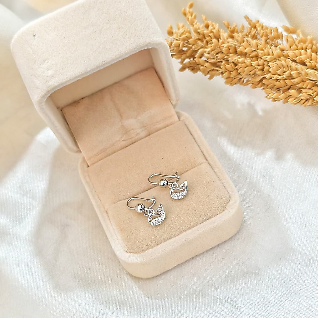anting gantung paus ikan dolphin anak silver titanium anti karat ganak / anting kecil small ( tidak 