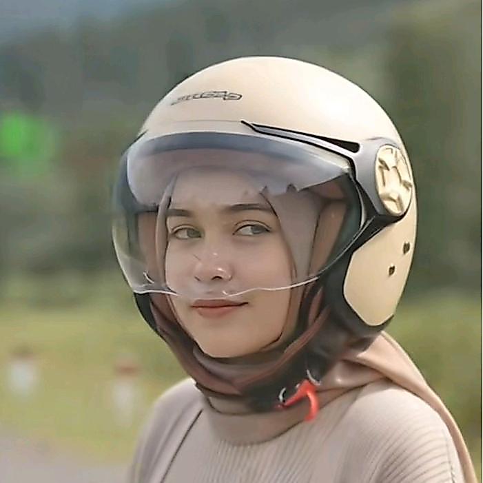 Helm Bogo Retro Hijab Untuk Pria & Wanita Dewasa Motorcycle Helm Cargloss Kw Hijab Free Stiker Cocok