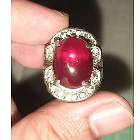 Natural Batu Cincin Siem Merah Delima jadul berkarisma