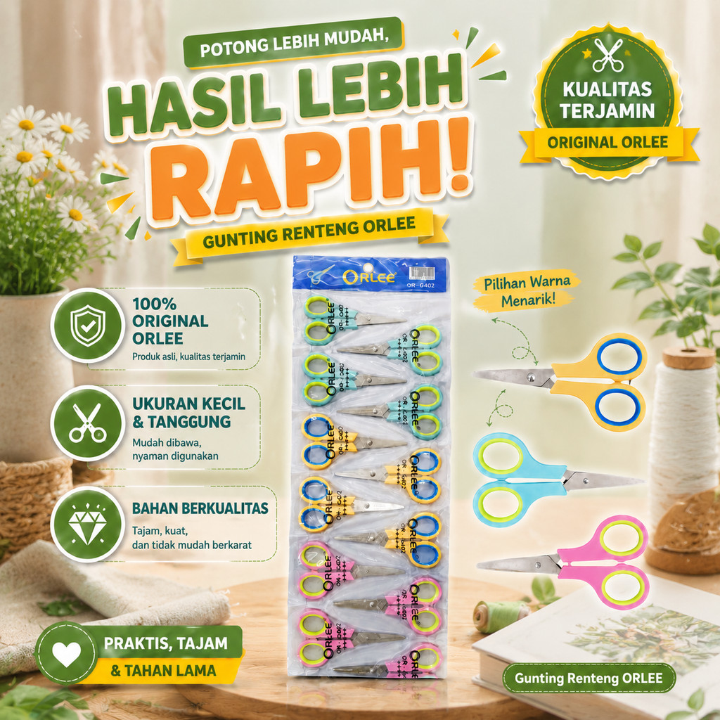 [1Lusin/12Pcs] Gunting Kecil | Gunting Stainless | Gunting Kecil Tajam Stainless | Gunting - Orlee