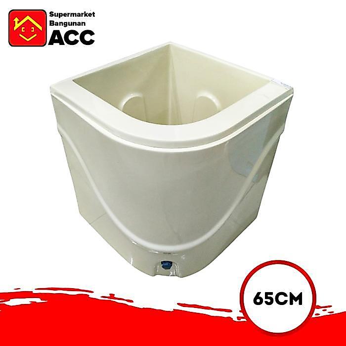 Bak Air Marble 65/ Bak Sudut Kamar Mandi Ivory & Putih
