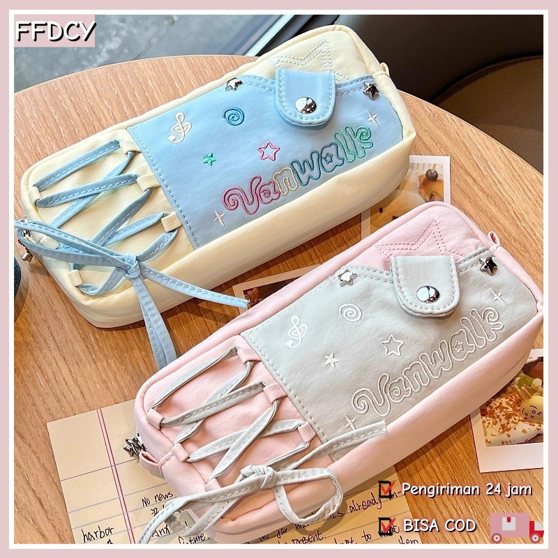 

Kotak Pensil Catatan Bintang Lucu Dua Warna Kotak Alat Tulis Siswa Ujian Berkapasitas Besar Kotak Penyimpanan Pena Portabel