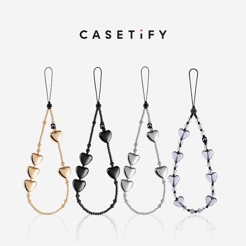 Anti-loss CASETIFY Phone Chain (Untuk Semua Case)Love Elegant Pearl Phone Bead Hanging Rope Customiz