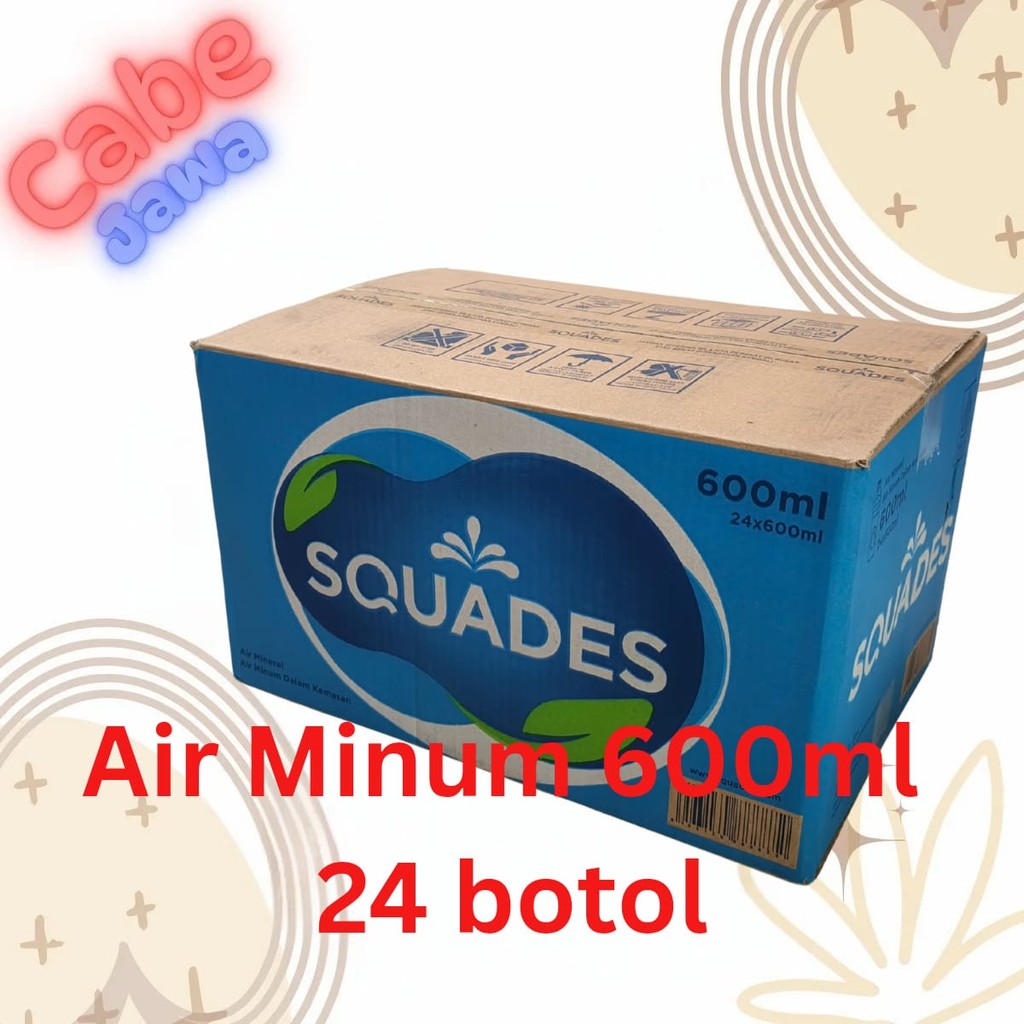 

Air Minum Mineral SQUADES botol 600ml - Karton