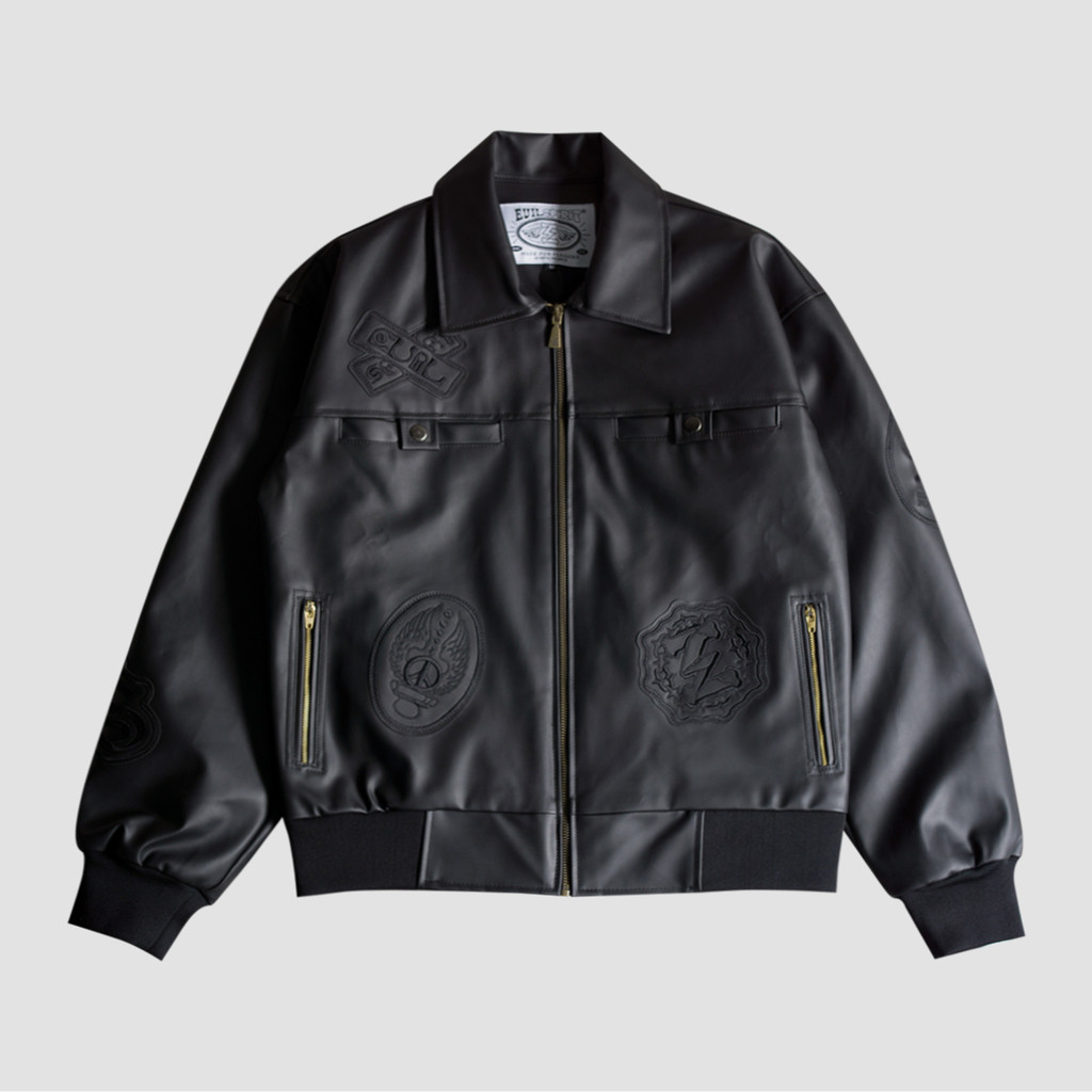 EVILSPIRIT LEATHER JACKET - CATLIYAN BLACK UNISEX