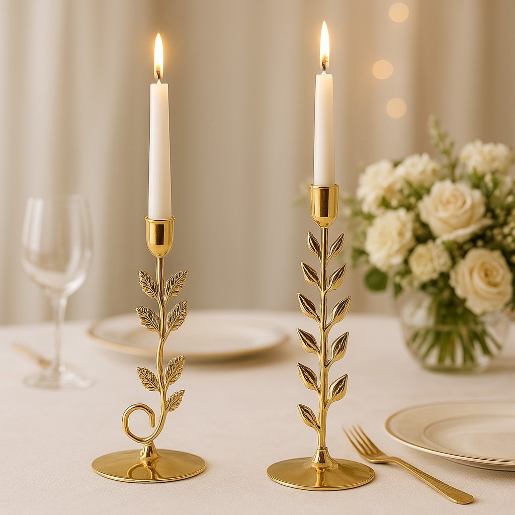 Tempat Lilin Gold Stainless / Tempat lilin Wedding Pesta Dekorasi Meja Hiasan Tempat Lilin Perlengka