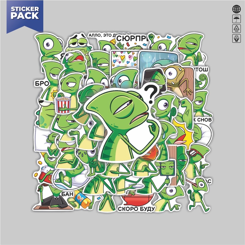 

[100PCS]Stiker Pack Stiker Animal Cute Pepe the Frog [Katak] Aesthetic Vinyl Anti Air Dekorasi Sticker Laptop Buku Journal Koper Helm Casing HP Gitar Helm Skateboard