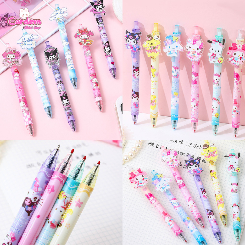 

(6 Pcs) Pulpen Gel Premium 0.5mm Pena Aesthetic Anak Remaja Sekolah Kantor Pulpen Gel Sanrio Murah