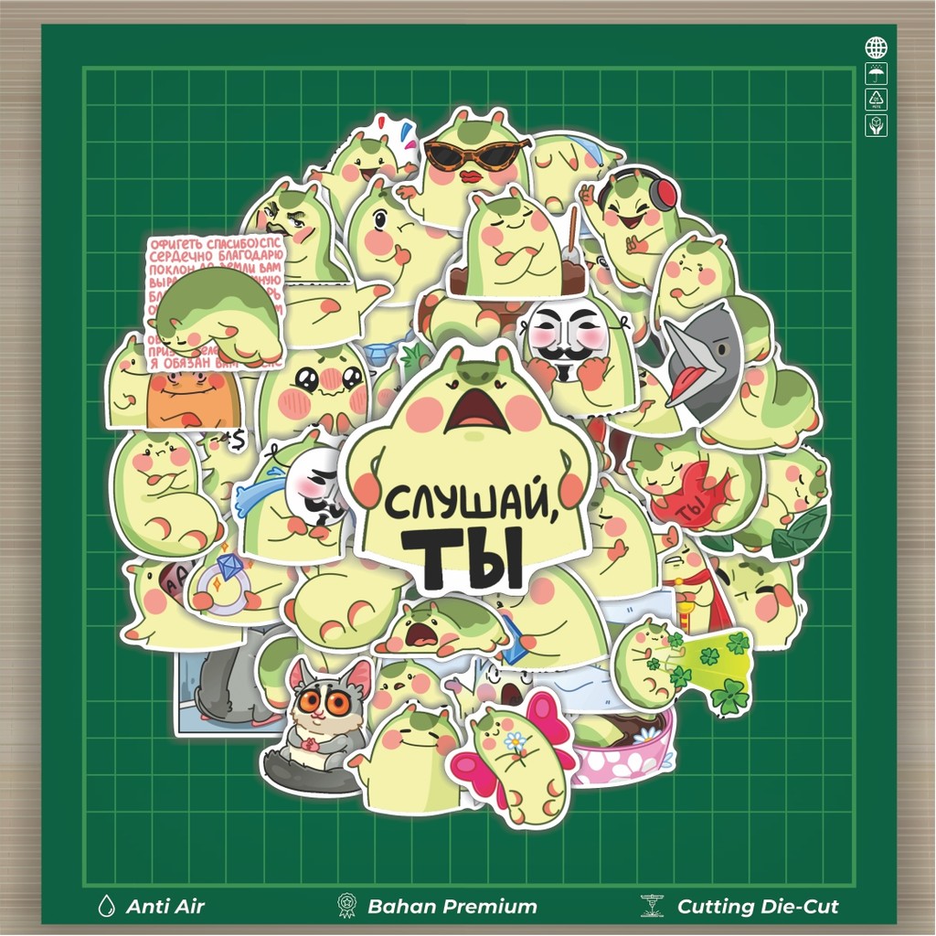 

Stiker Cutting Pack Stiker Animal Cute Green Frog Isi 100Pcs Series Aesthetic Lucu Keren Untuk Koper Bahan Vynil