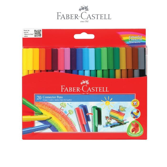 

Faber-Castell Spidol Warna Anak Kreatif Connector Pen Set 20 Warna - Connector Pen, Standar