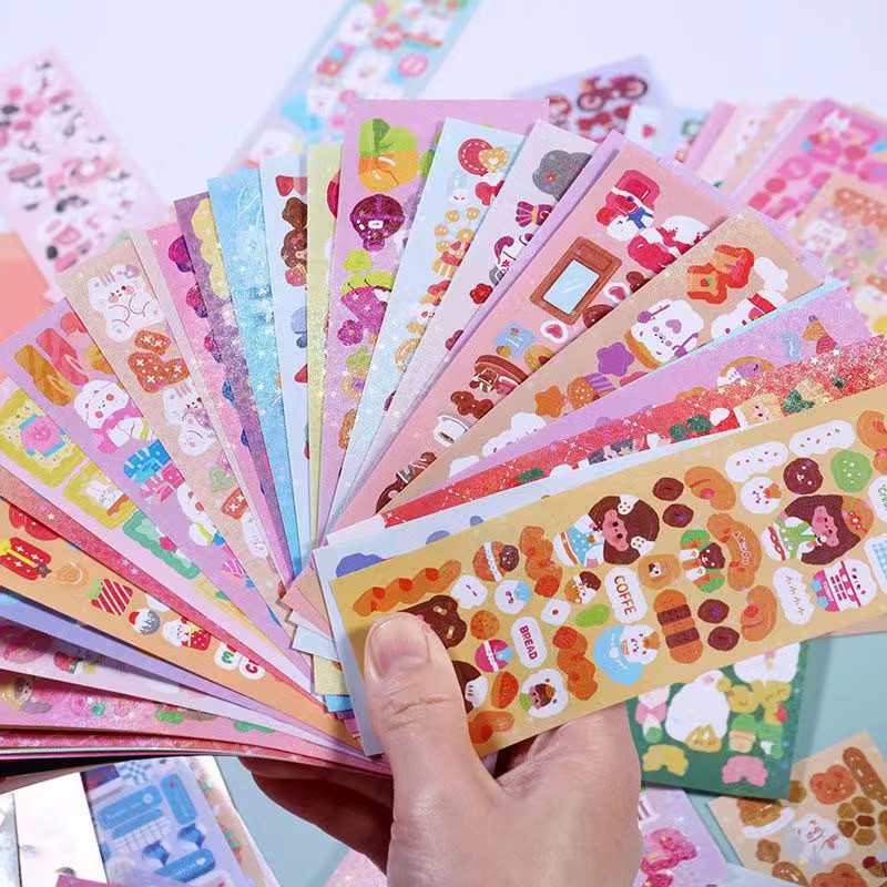 

10pcs Stiker Lucu Motif Kartun Sticker Aesthetic Scrapbook Buku Jurnal Stiker Photocard Kpop Decor