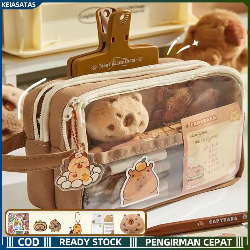 

【KEIASATAS】Capybara Tempat Alat Tulis Kotak Pensil Aesthetic Tas PenaTempat Pencil Tas Pensil Kapasitas Besar/Lucu Kotak Pensil CAPYBARA