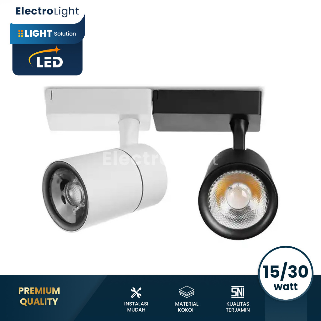 Lampu sorot rell LED 15watt 30watt tracklight aluminium spotlight