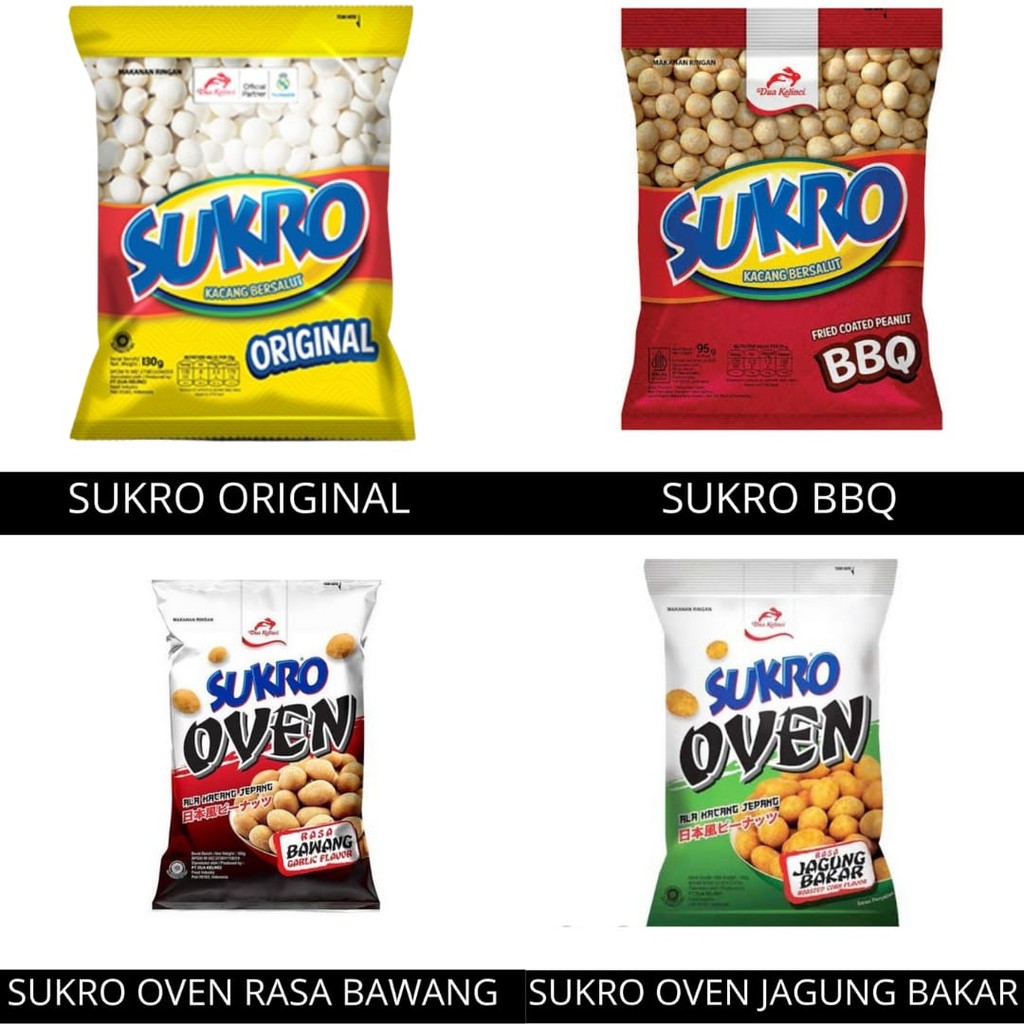 

Sukro Kacang Bersalut Dua Kelinci 95 gr - Pilihan Rasa Original & BBQ & Bawang & Jagung Bakar - Snack Populer dari Sukro