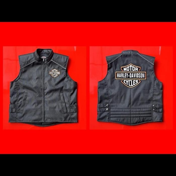Rompi Bikers Rompi Vest Rompi Logo Harley Skull Rompi Moge Pesan Rompi Custom Club Motor, Bahan Gort