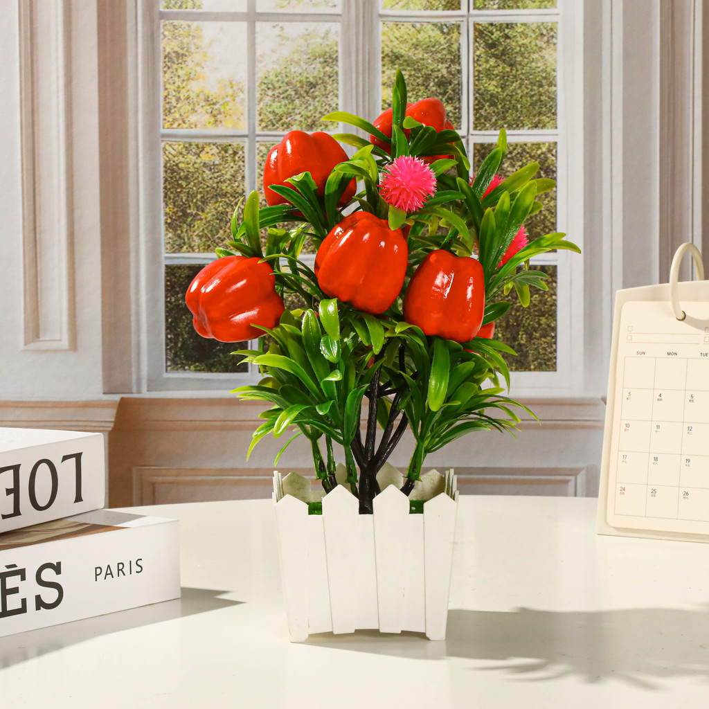 Tanaman Pohon Buah Bonsai Hias Plastik Imitasi Tanaman Artifical Plants Hiasan Dekorasi Rumah