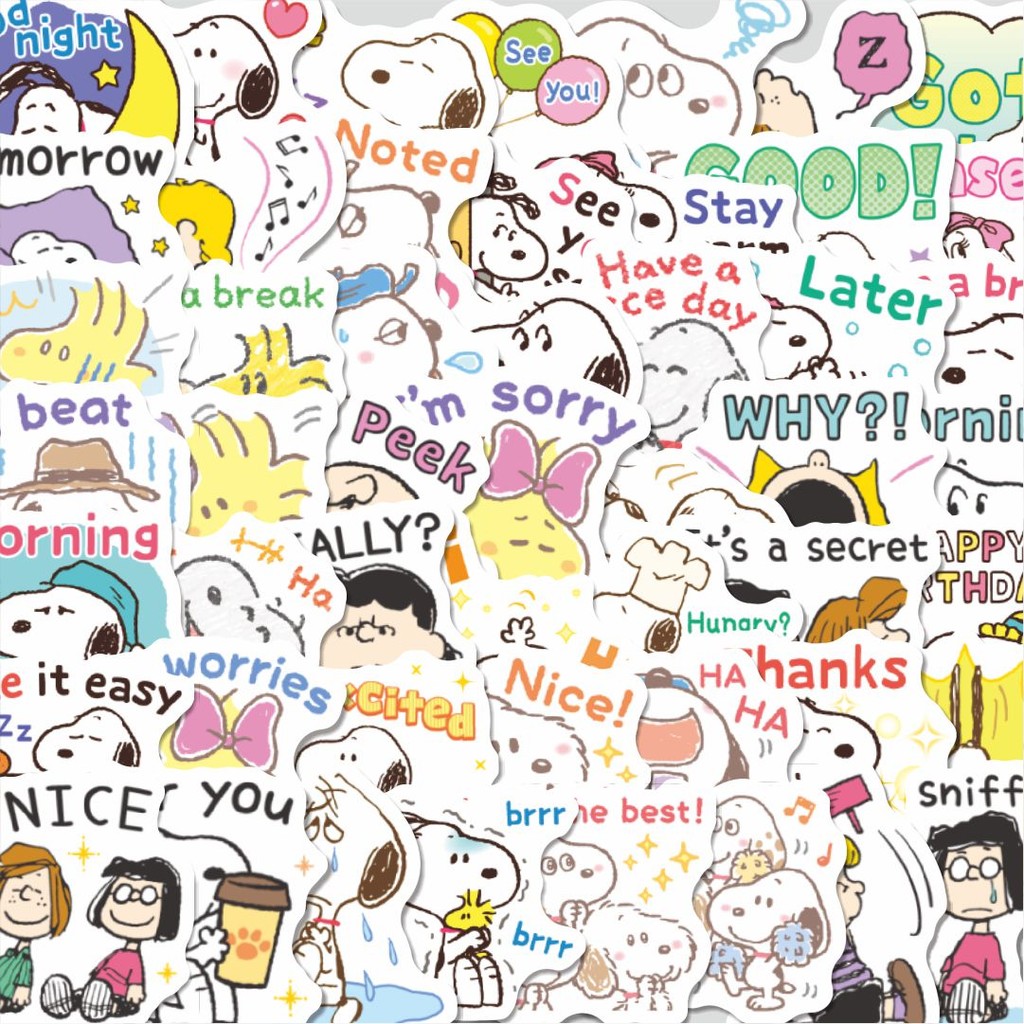 

Stiker Cutting Pack Stiker Kartun Snoopy V4 Isi 100Pcs Series Aesthetic Lucu Keren Untuk Koper Bahan Vynil