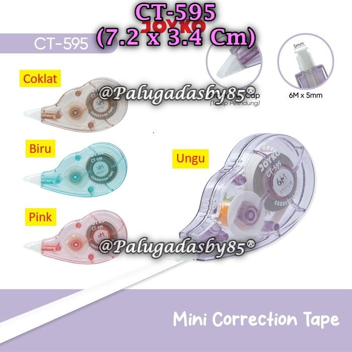

(1 Pak/24) Correction Tape JOYKO CT-595 6 Meter Pita Koreksi Mini Correction Tape CT-595 (Pak/24)