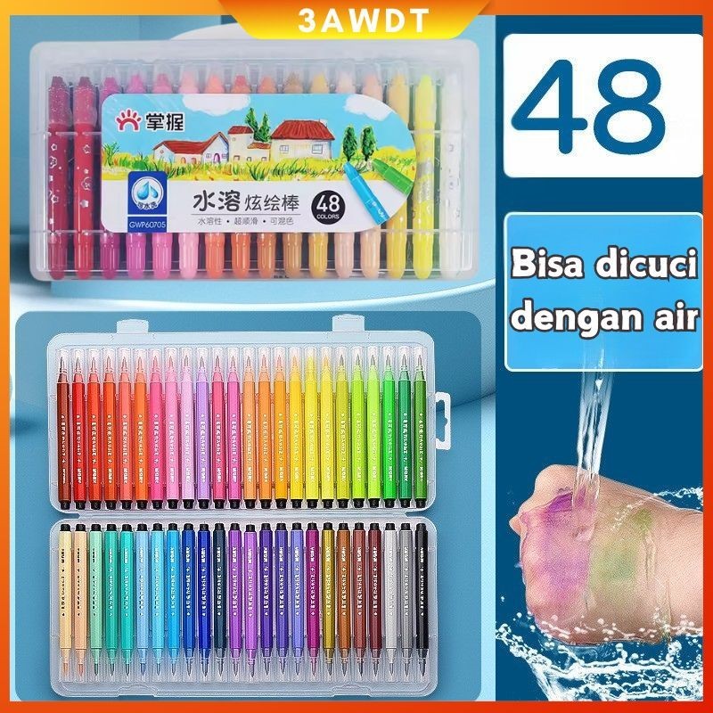 

New [COD] Grasp Crayon Set 48/36 Warna Mata Sedang Silky Crayon Water Soluble Crayons Krayon Licin Grasp RotasiPremium