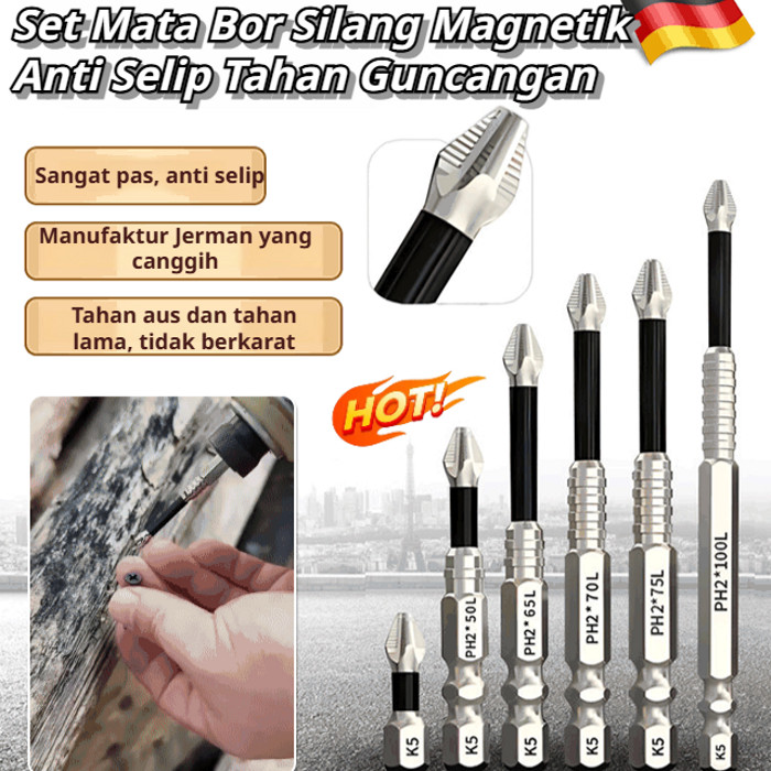 ⚡Produk baru⚡ Set Mata Bor Magnet Berdaya Tinggi Antiselip Dan Tahan Guncangan / Set Mata Obeng Elek