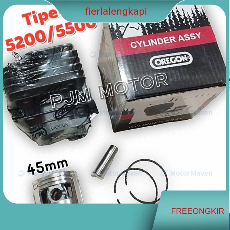 5200 5500 5800 OREGON Cylinder Blok Assy Komplit Mesin Chainsaw Senso Mini Kecil 2tak 52cc 55cc Kwal