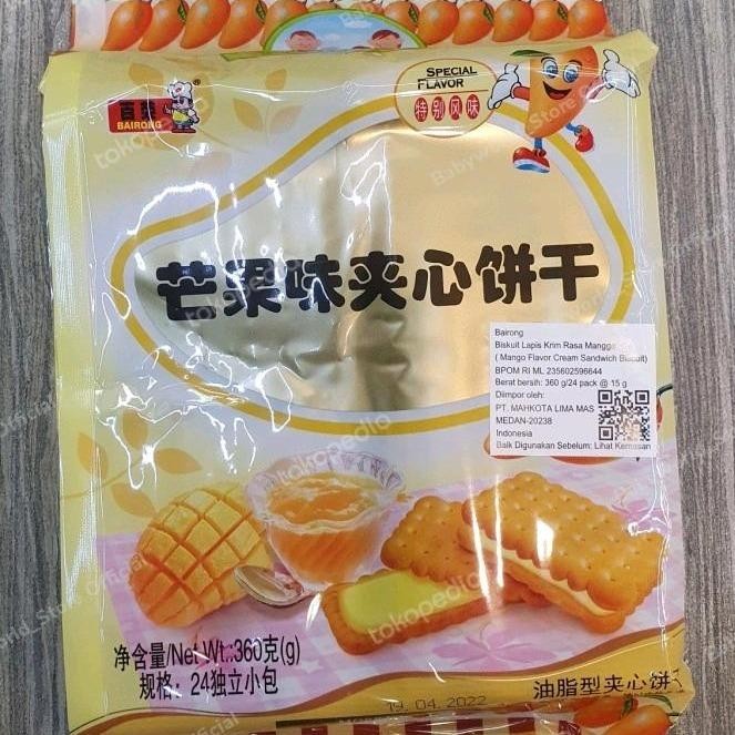 

Bairong Biskuit Sandwich Lapis Krim Rasa Mangga Biskuit Import ( 24 packs )