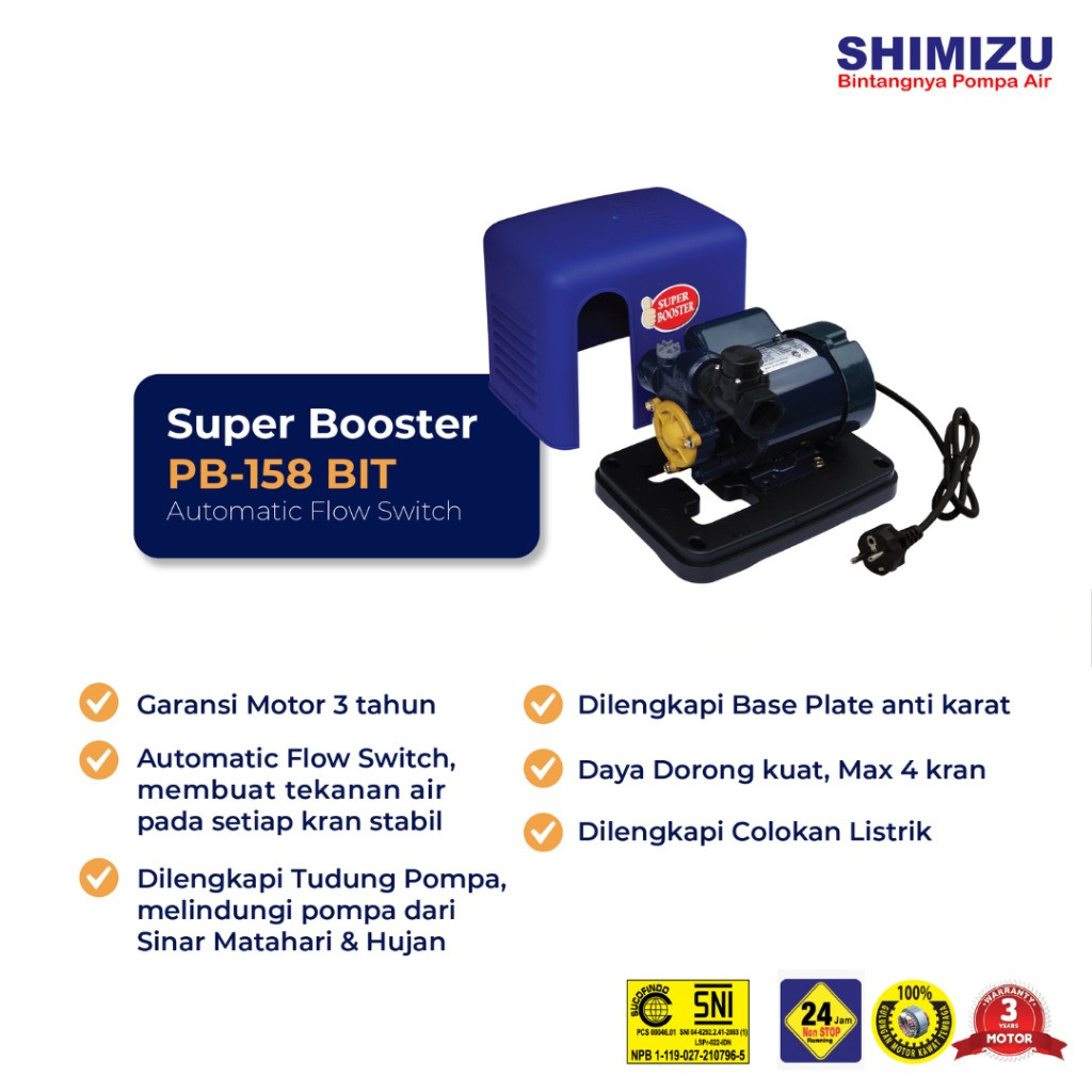POMPA AIR BOOSTER PENDORONG SHIMIZU PB-158BIT PB 158 BIT PB158BIT PB158 OTOMATIS