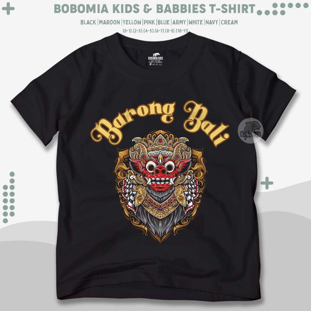 Kaos Anak Barong Bali Culture | Baju Distro Anak Bayi Remaja Laki-Laki Perempuan (0-10 Tahun) - Atas