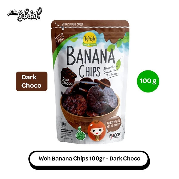 

Bundle 5pcs - Woh Banana Kopi 100 gr Keripik Pisang Kopi Gluten Free | Healthy Diet Sehat | Halal | Less Oil | Rak Sebelah