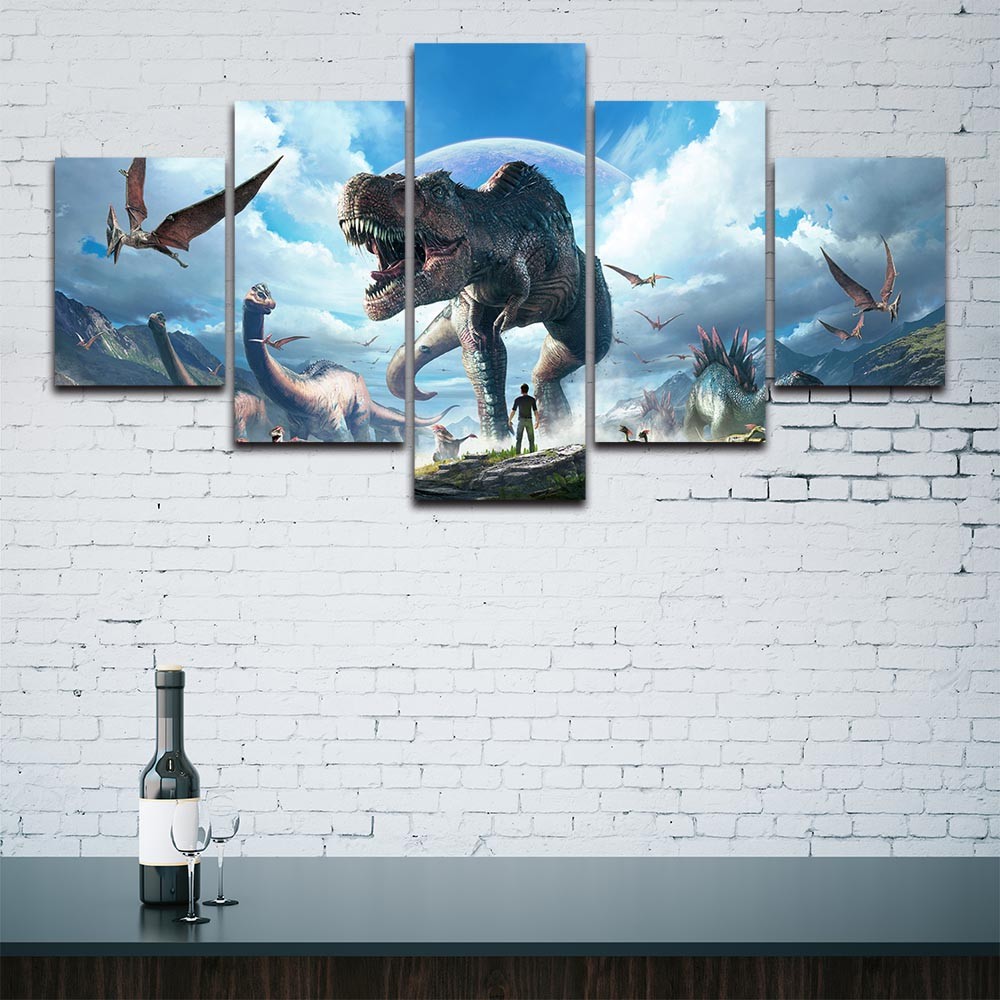 

No Framed Canvas 5Pcs Ark Survival Evolved No Yaiba Wall Art Posters Pictures Home Decor Paintings Decorations