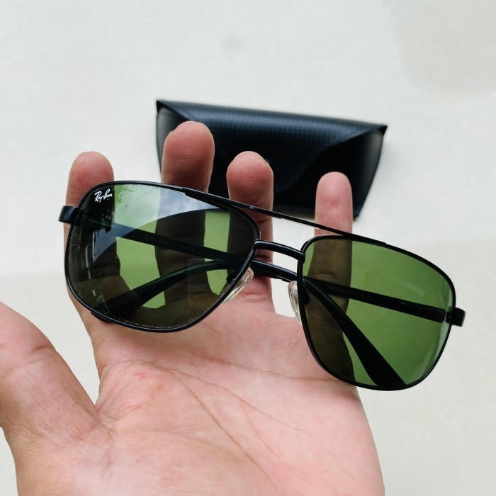 kacamata rayban pria rb 32 81 frame hitam kaca hijau