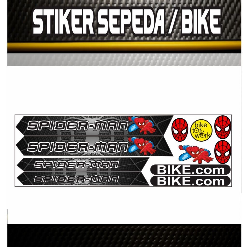 STIKER SEPEDAH SPIDERMAN VARIASI STIKER SEPEDAH