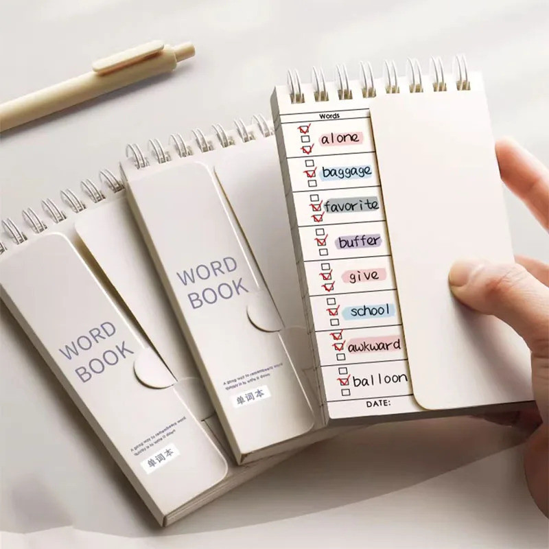 Pocket Vocabulary Memory Book, English German French Spanish Language Word Book, Personalized Planni