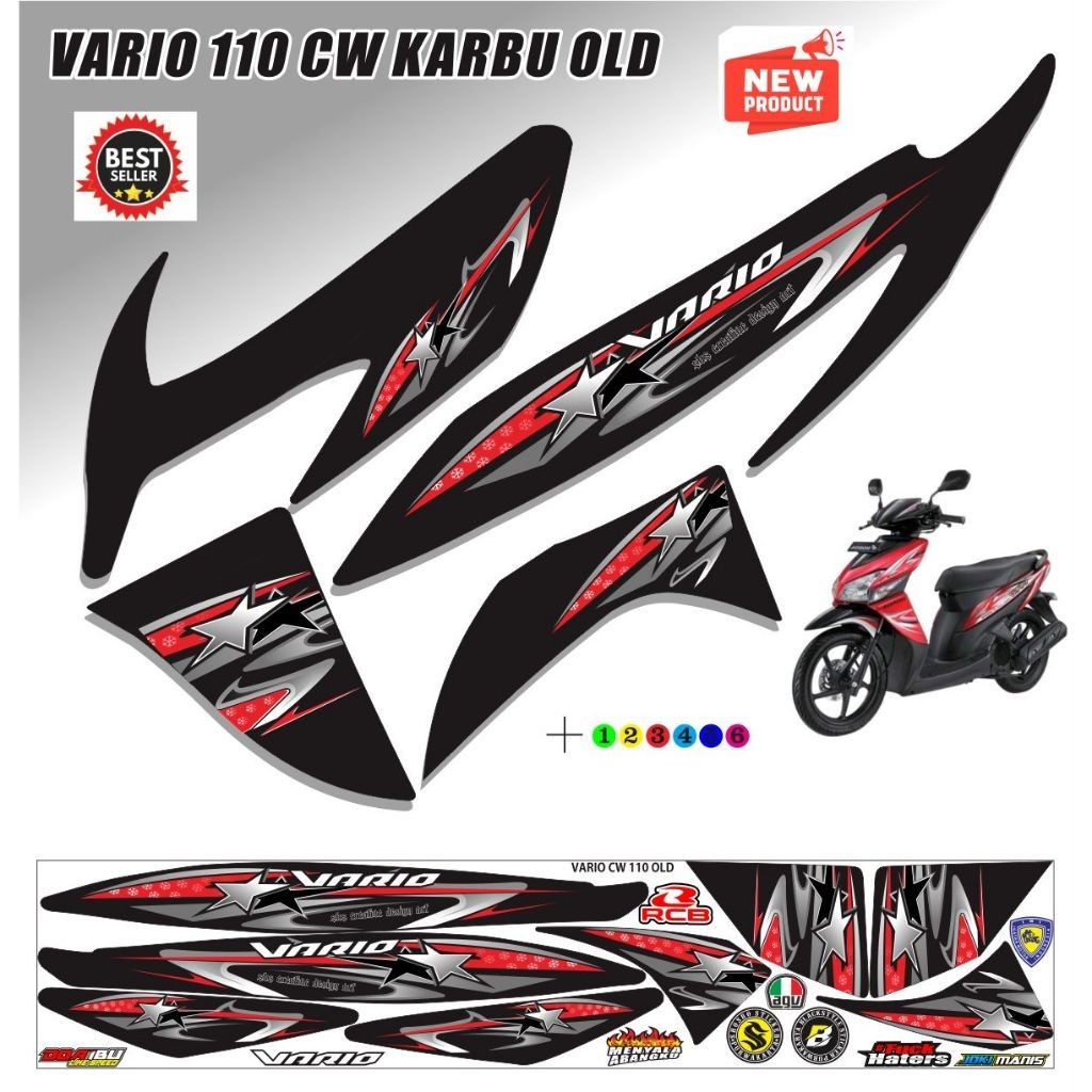 STRIPING STIKER MOTOR VARIO OLD 110 CW / DABIN STICKER VARIO CW 110 STICKER