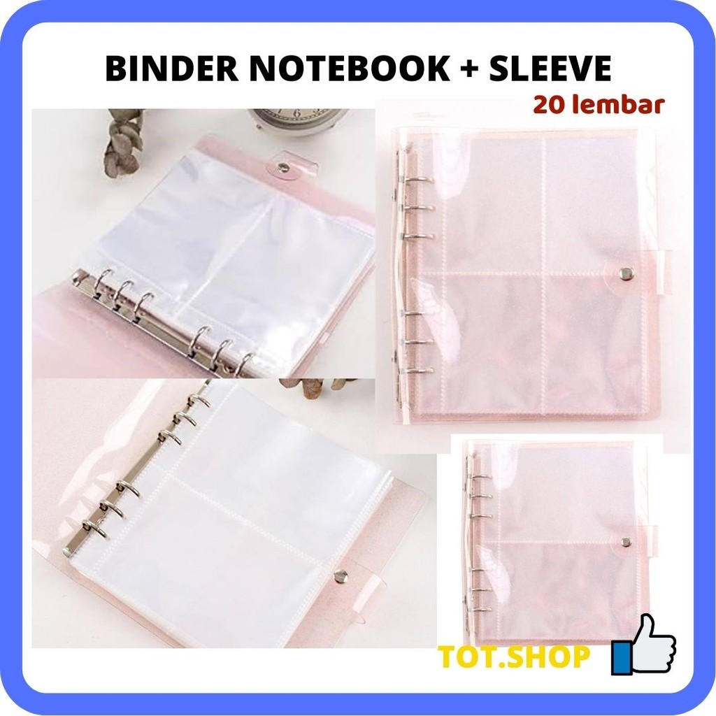 

DIY Binder Transparan Loose Leaf 6 ring binder photocard cover jelly glitter pc album sleeve
