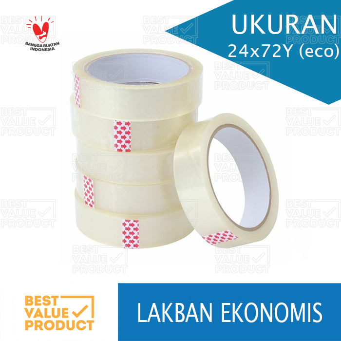 

ISOLASI / SELOTIP / LAKBAN MURAH 24 MM x 72 YARD (1 inch) economics