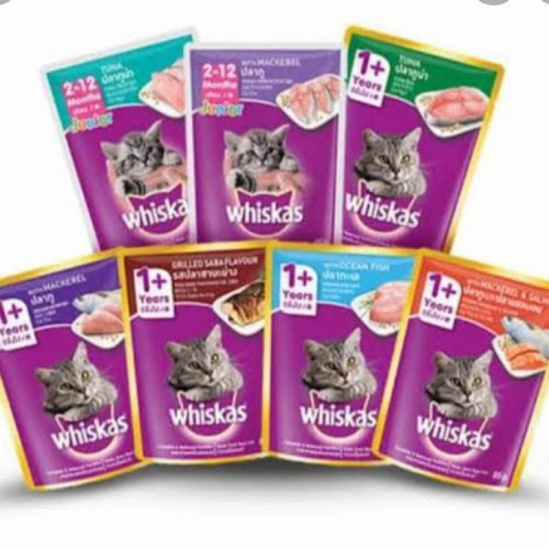 WHISKAS POUCH MAKANAN BASAH KUCING WHISKAS ADULT DAN KITTEN