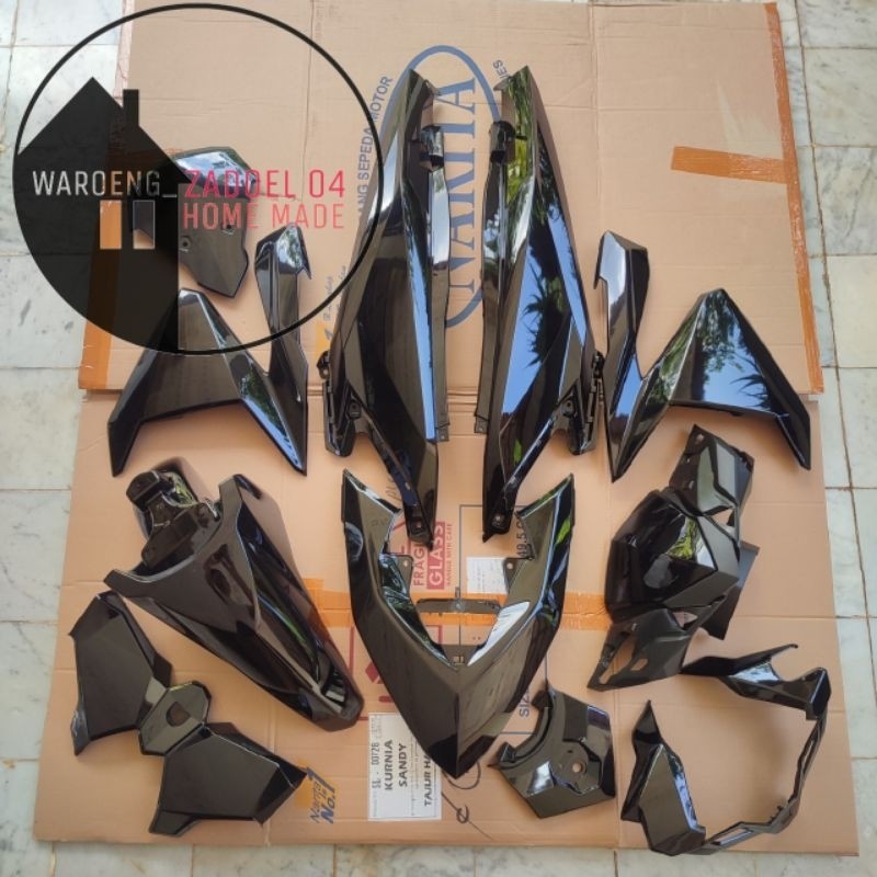 Full Set Body Halus Honda Vario 125/150 LED Old 2015 - 2017 Hitam Glossy